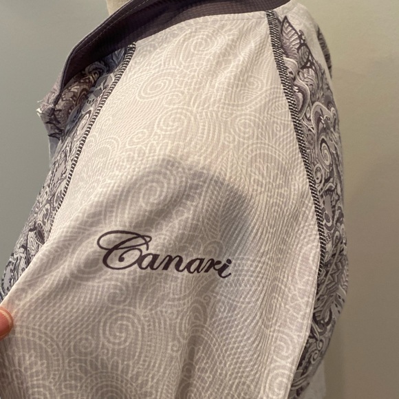 Canari Womens Gray White Long Sleeve Cycling Shirt/ Beautiful Print / Size XL - Picture 8 of 13